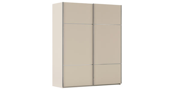 SCHWEBETÜRENSCHRANK 162/223/68 cm 2-türig Champagner - Chromfarben/Champagner, KONVENTIONELL, Holzwerkstoff/Metall (162/223/68cm) - Novel