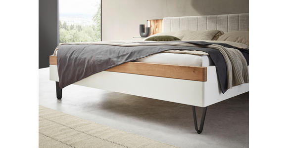 BETTANLAGE 180/200 cm  in Weiß, Wildeiche, Anthrazit, Naturfarben  - Wildeiche/Anthrazit, Design, Holz/Holzwerkstoff (180/200cm) - Dieter Knoll