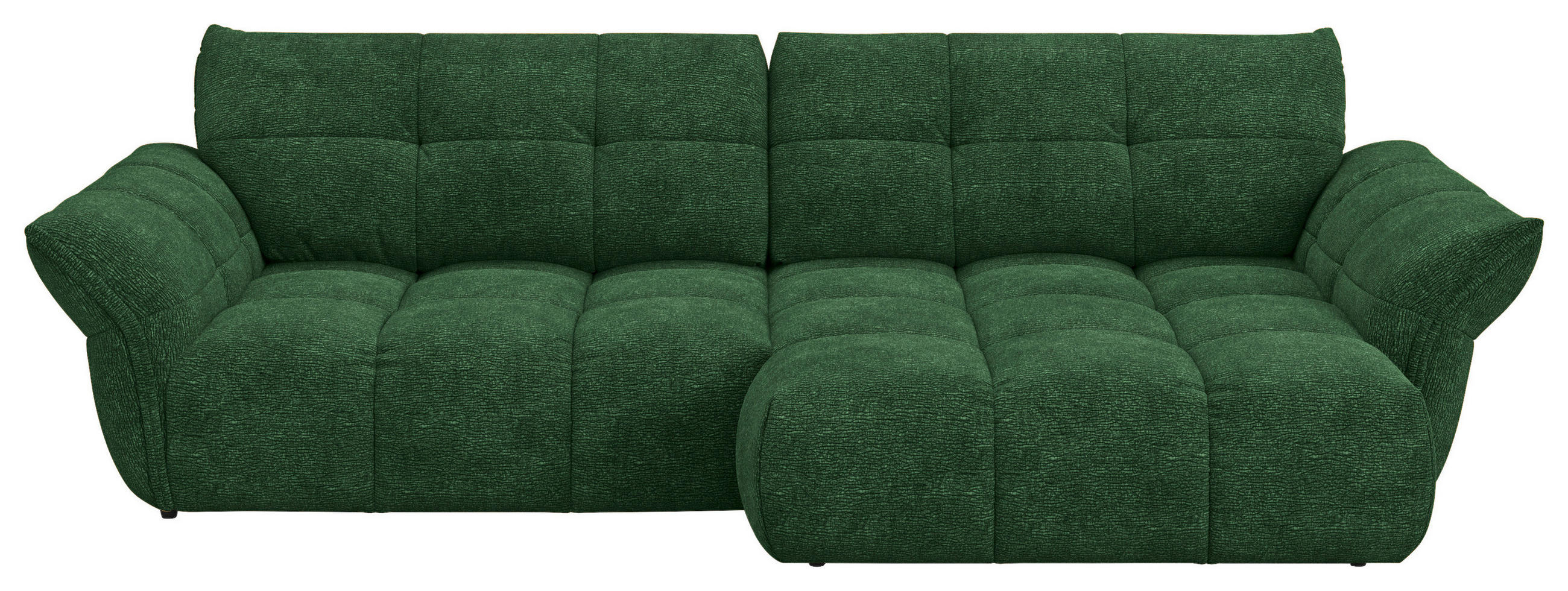 SAROKKANAPÉ textil sötétzöld  - fekete/sötétzöld, Design, műanyag/textil (312/177cm) - Welnova