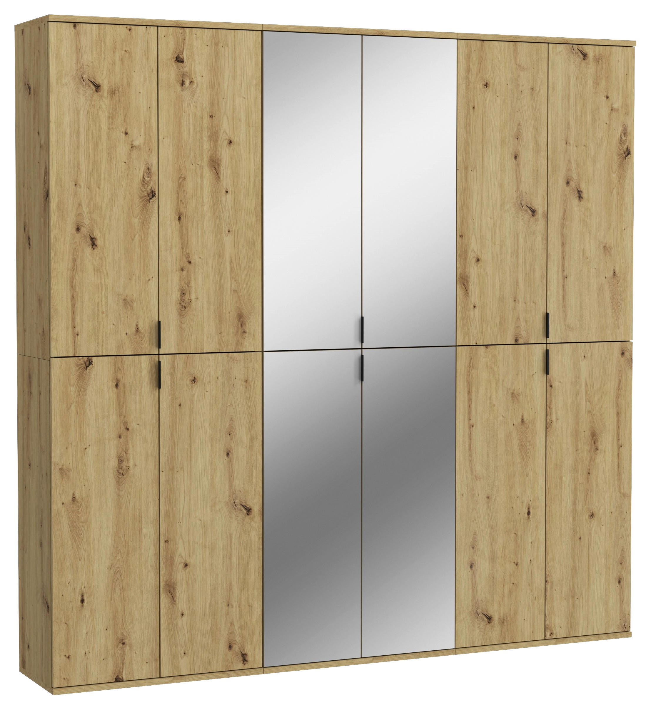 GARDEROBENSCHRANK  in 183/193/34 cm  - Schwarz, KONVENTIONELL, Glas/Holzwerkstoff (183/193/34cm) - MID.YOU