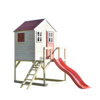 SPIELHAUS 197/242/310 cm  - Rot/Naturfarben, KONVENTIONELL, Holz (197/242/310cm)