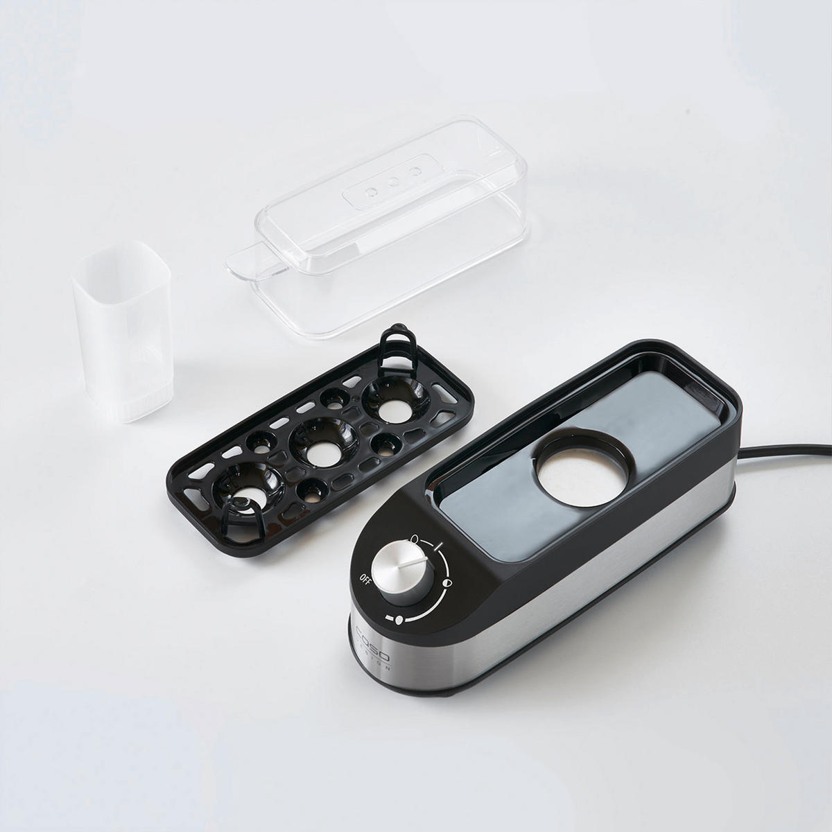 EIERKOCHER  - Edelstahlfarben/Transparent, Basics (7,5/13,5/21,5cm) - CASO Design