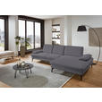 ECKSOFA in Chenille, Mikrofaser Grau  299/157 cm  - Schwarz/Grau, Design, Textil/Metall (299/157cm) - Dieter Knoll