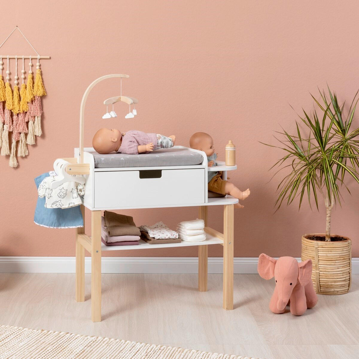 PUPPENWICKELKOMMODE VIOLA  - Naturfarben/Weiß, Basics, Holz/Holzwerkstoff (71/30/90cm) - MUSTERKIND