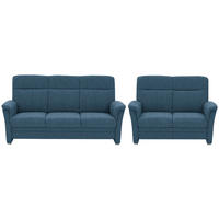 SITZGARNITUR Flachgewebe Blau  - Blau/Alufarben, Konventionell, Textil/Metall (142-194/100/89cm) - Beldomo Comfort
