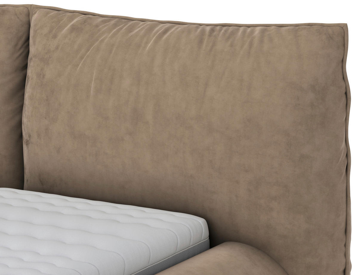 POLSTERBETT 200/200 cm,  in Rotbraun,  - Rotbraun/Schwarz, Design, Textil/Metall (200/200cm) - Belluti