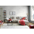 ECKSOFA Grau, Silberfarben Webstoff  - Silberfarben/Grau, Design, Textil/Metall (337/228cm) - Carryhome