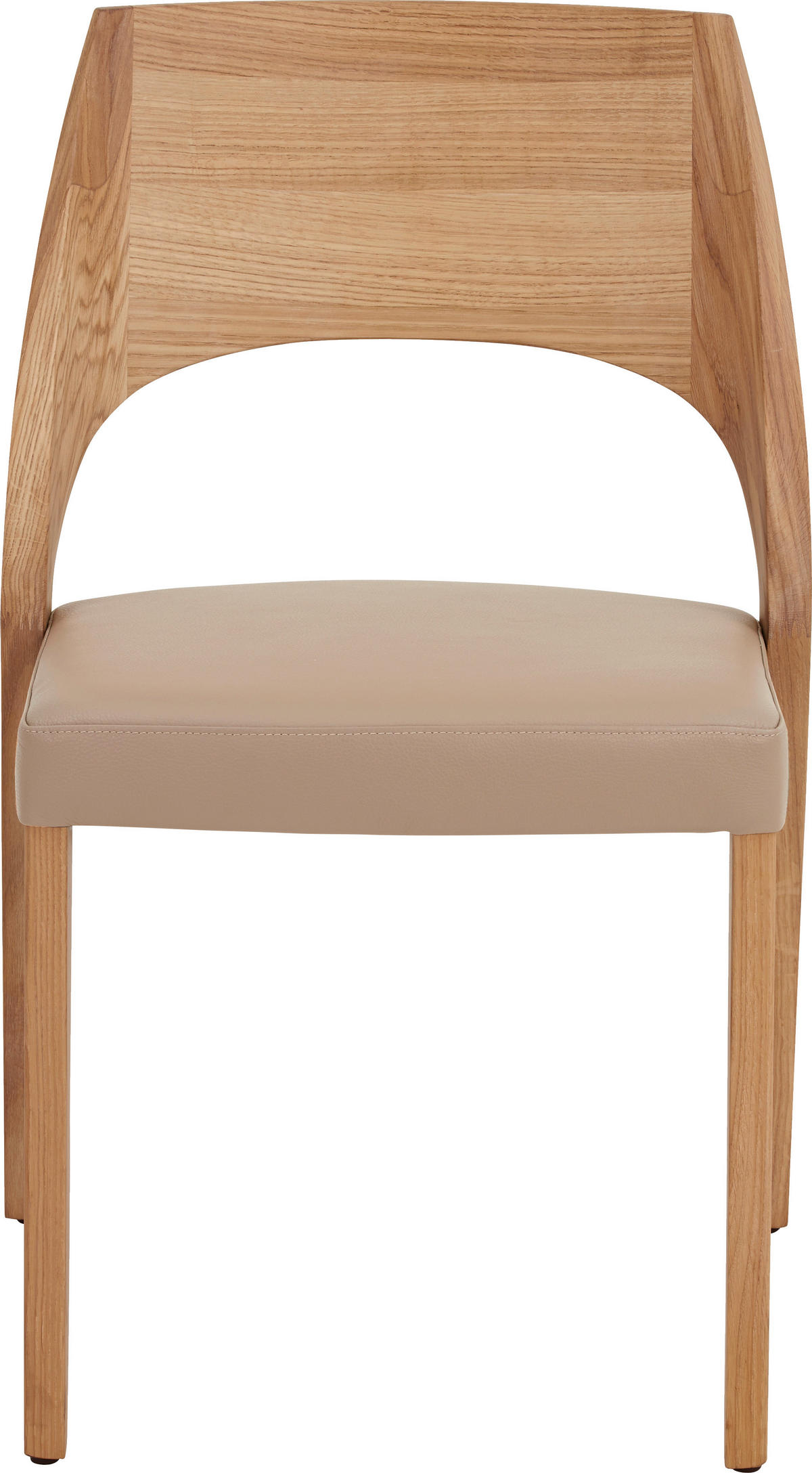 STUHL Echtleder Eichefarben, Hellbraun Wildeiche massiv  - Hellbraun/Eichefarben, Natur, Leder/Holz (54/86/61cm) - Voglauer