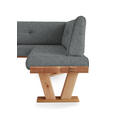 ECKBANK 155/205 cm  in Dunkelgrau  - Eichefarben/Dunkelgrau, Natur, Holz/Textil (155/205cm) - Moderano