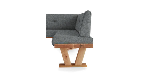 ECKBANK 155/205 cm  in Dunkelgrau  - Eichefarben/Dunkelgrau, Natur, Holz/Textil (155/205cm) - Moderano