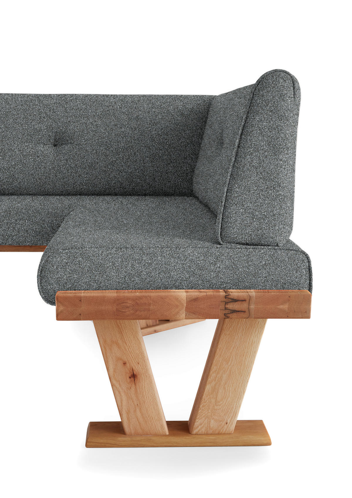 ECKBANK 155/225 cm  in Dunkelgrau  - Eichefarben/Dunkelgrau, Natur, Holz/Textil (155/225cm) - Moderano