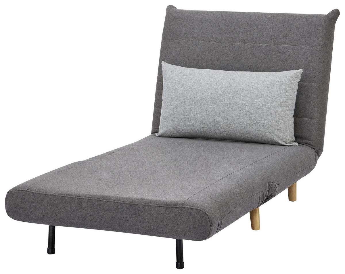 SCHLAFSESSEL Webstoff Grau, Hellgrau    - Hellgrau/Naturfarben, MODERN, Holz/Kunststoff (77/84/91cm) - Livetastic