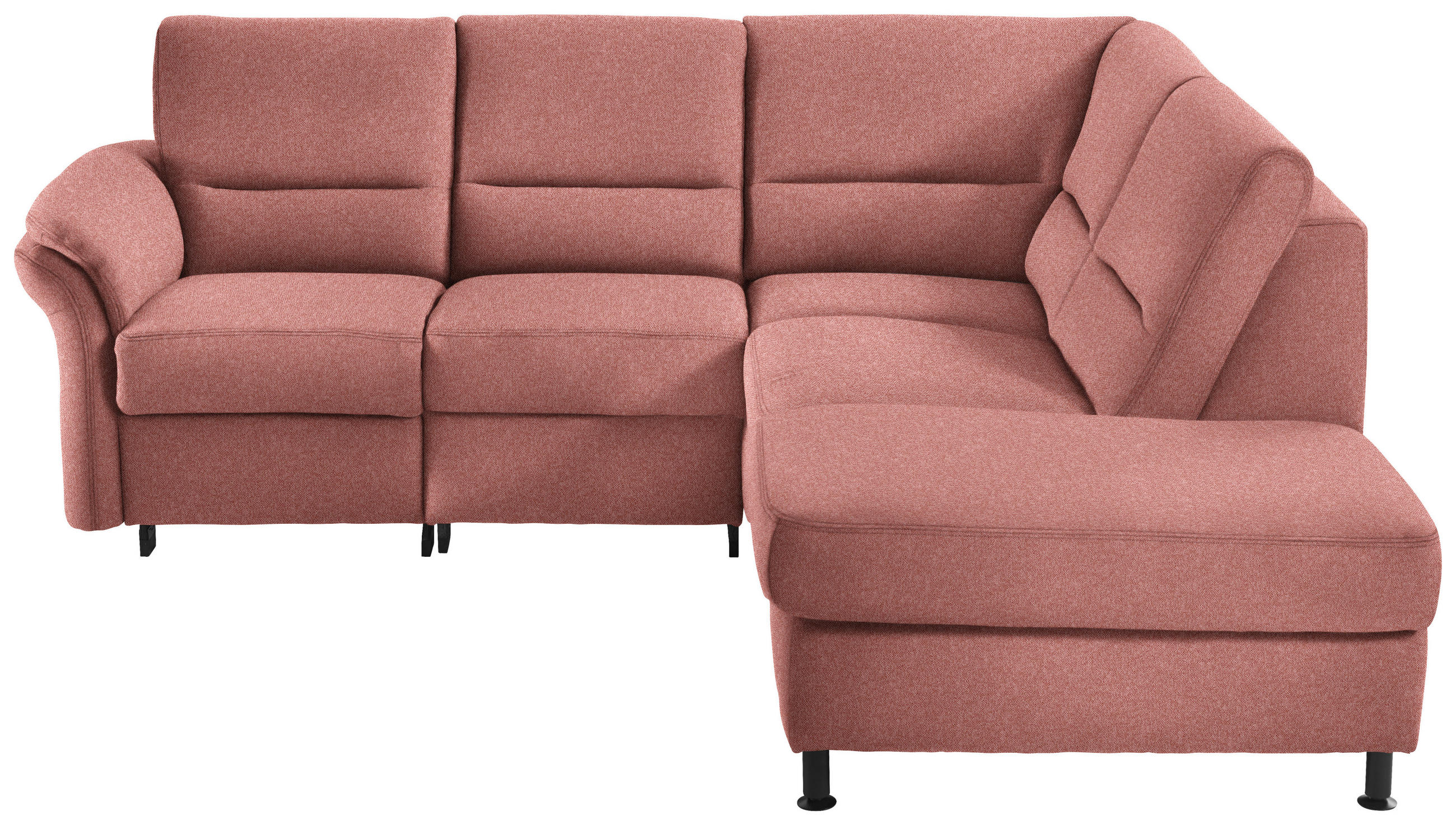ECKSOFA in Flachgewebe Rot  - Rot/Schwarz, Modern, Textil/Metall (227/203cm) - Beldomo System