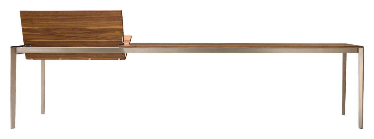 ESSTISCH in Holz, Metall 160(210)/100/75 cm  - Nussbaumfarben/Bronzefarben, Design, Holz/Metall (160(210)/100/75cm) - Team 7