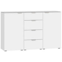 SIDEBOARD  in 135/87/43 cm  - Edelstahlfarben/Schwarz, Design, Glas/Holzwerkstoff (135/87/43cm) - Jutzler