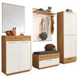 GARDEROBE 6-teilig  in 250/195/40 cm  - Eichefarben/Anthrazit, Design, Glas/Holz (250/195/40cm) - Novel