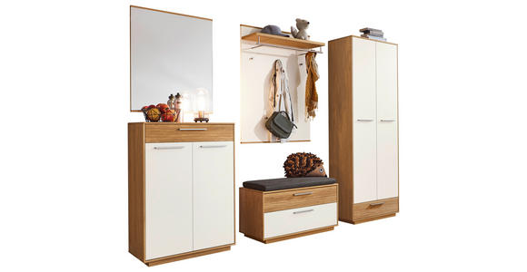 GARDEROBE 6-teilig in 250/195/40 cm - Eichefarben/Anthrazit, Design, Glas/Holz (250/195/40cm) - Novel
