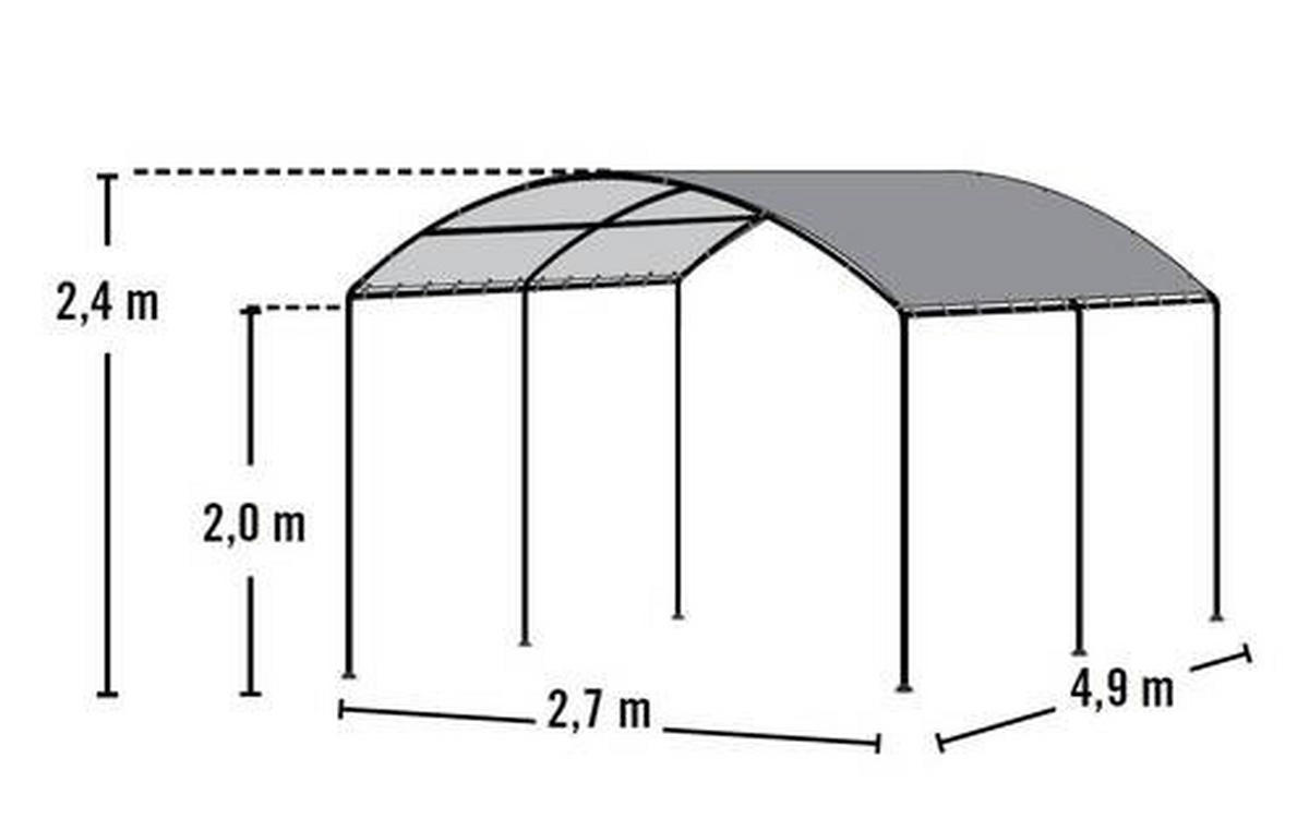 CARPORT - Beige/Schwarz, Basics, Kunststoff/Metall (270/240/490cm)