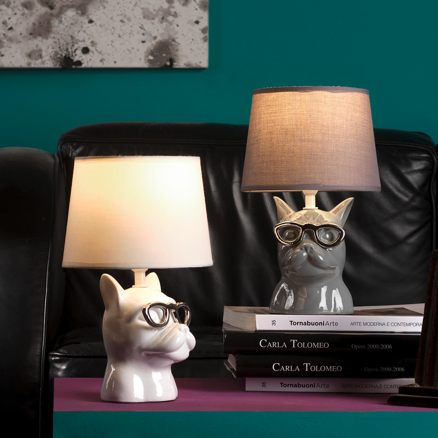 STOLNÍ LAMPA, E14, 18/29 cm  - bílá, Trend, textil/keramika (18/29cm)
