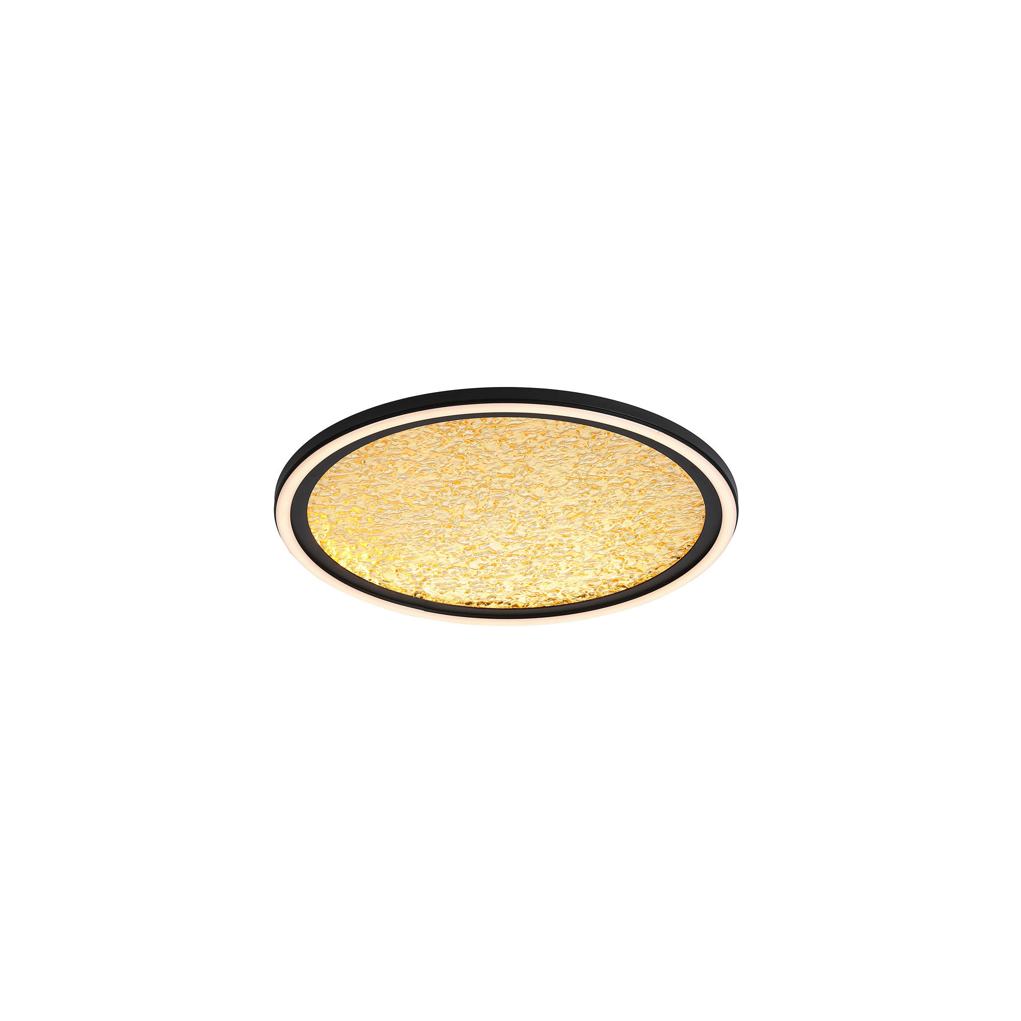 DECKENLEUCHTE Luna 39.5/6 cm  - Goldfarben/Schwarz, Design, Kunststoff/Metall (39.5/6cm)