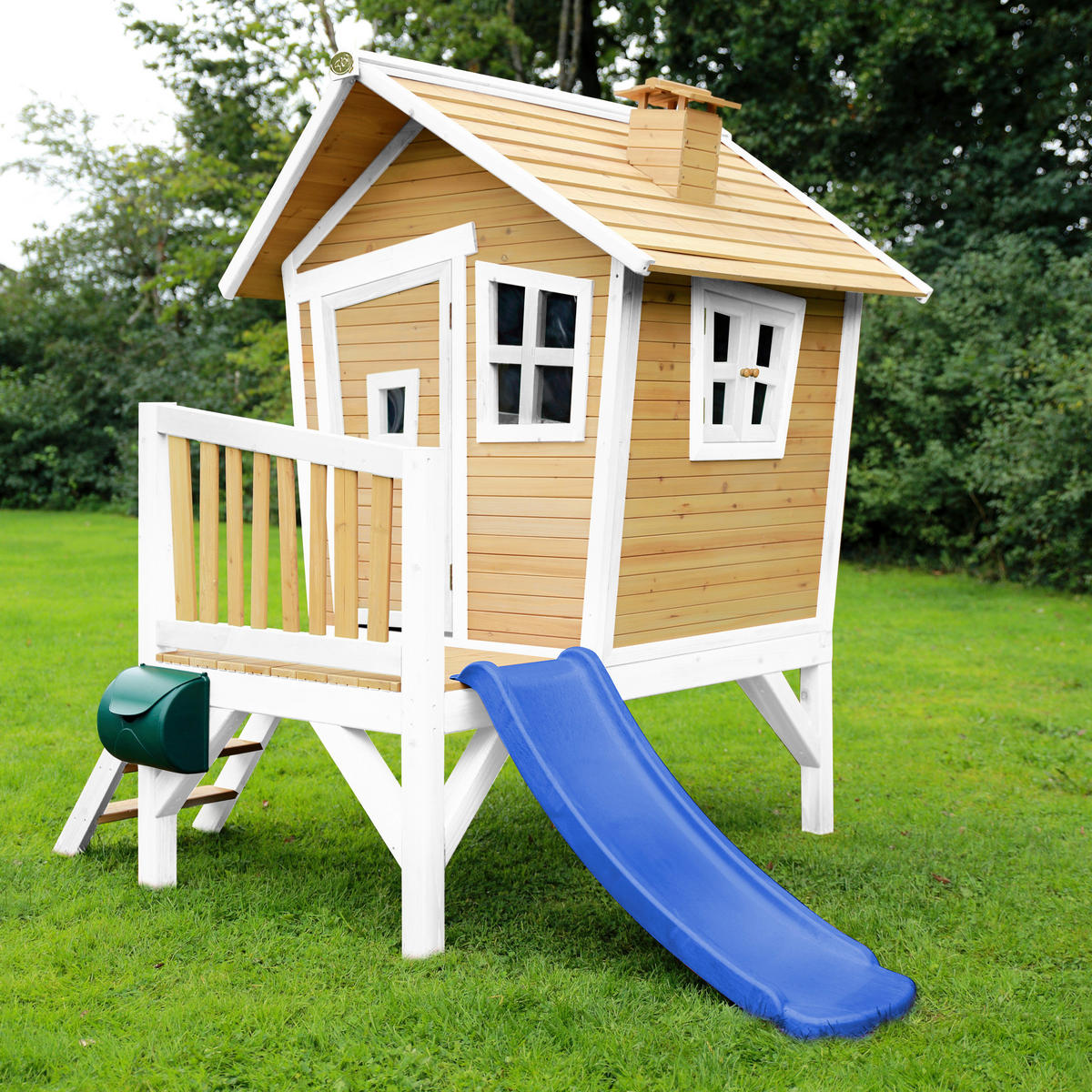 SPIELHAUS 264/203/177 cm  - Blau/Braun, KONVENTIONELL, Holz/Kunststoff (264/203/177cm) - Ambia Garden
