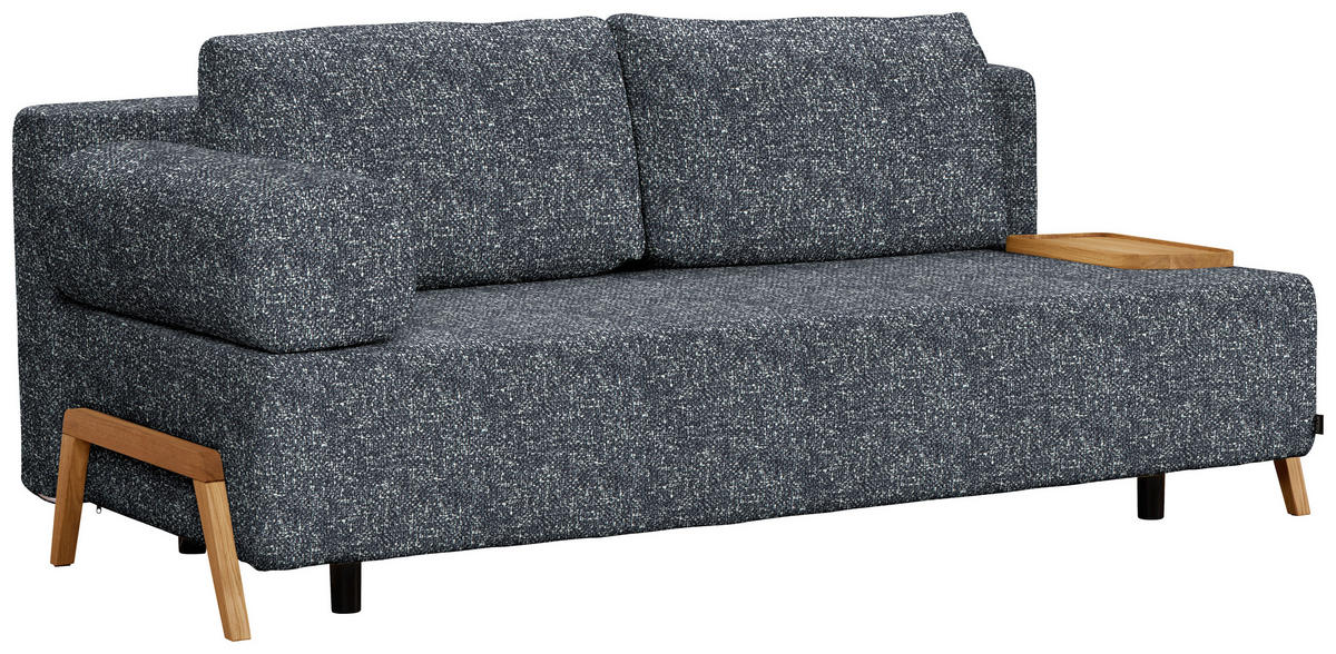 SCHLAFSOFA Bouclé Schwarz  - Schwarz/Naturfarben, Design, Holz/Textil (211/88/102cm) - Niels Andersson