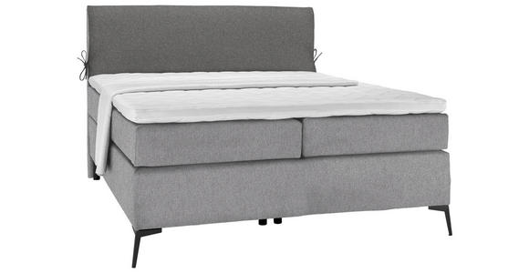 BOXSPRINGBETT 120/200 cm  in Grau, Dunkelgrau  - Dunkelgrau/Schwarz, Design, Textil/Metall (120/200cm) - Hom`in