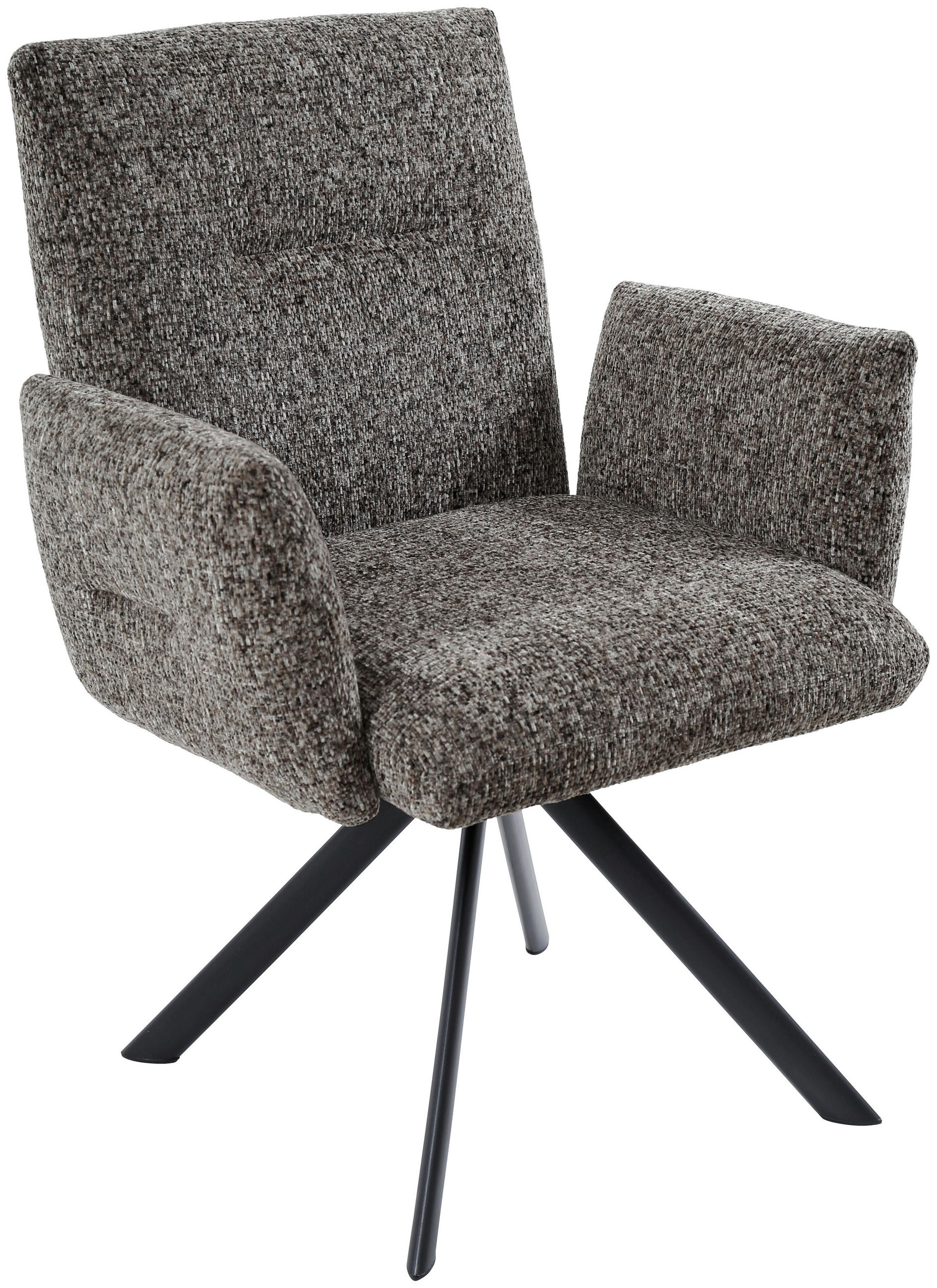 ARMLEHNSTUHL  in Eisen Webstoff  - Schwarz/Braun, Design, Textil/Metall (68/88/66cm) - Hom`in