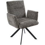 ARMLEHNSTUHL  Sitzfläche 360° drehbar, inklusive Armlehnen Webstoff  - Schwarz/Braun, Design, Textil/Metall (68/88/66cm) - Hom`in