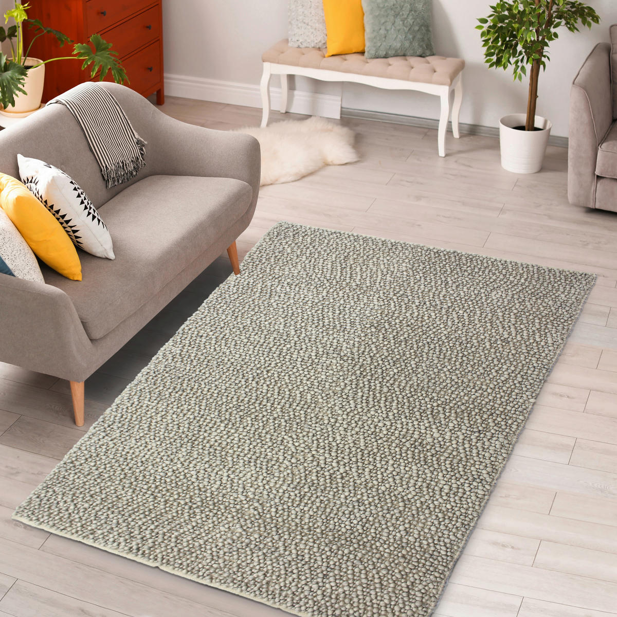WOLLTEPPICH 160/230 cm Creme  - Creme, Basics, Textil (160/230cm)