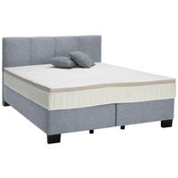 BOXSPRINGBETT 180/200 cm  in Grau  - Schwarz/Grau, Design, Kunststoff/Textil (180/200cm) - Hom`in