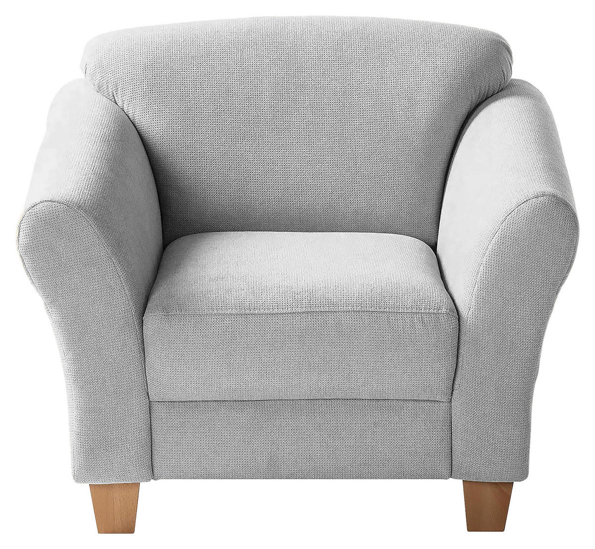 SESSEL in Flachgewebe Silberfarben  - Silberfarben/Naturfarben, Konventionell, Holz/Textil (101/84/89cm) - Sit & More