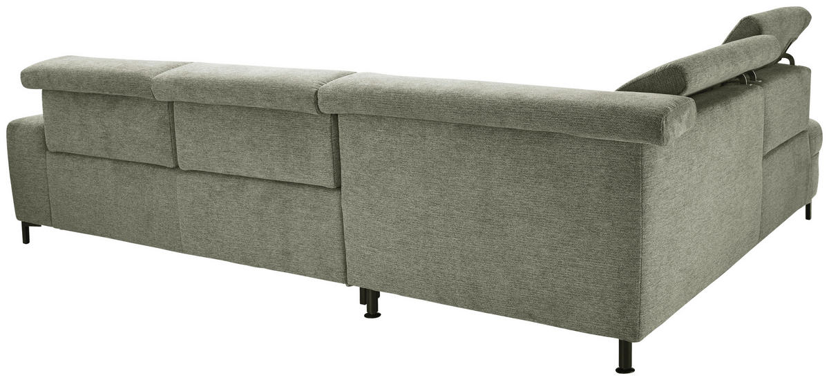 ECKSOFA Grün Webstoff  - Schwarz/Grün, KONVENTIONELL, Textil/Metall (220/314cm) - SetOne by Musterring