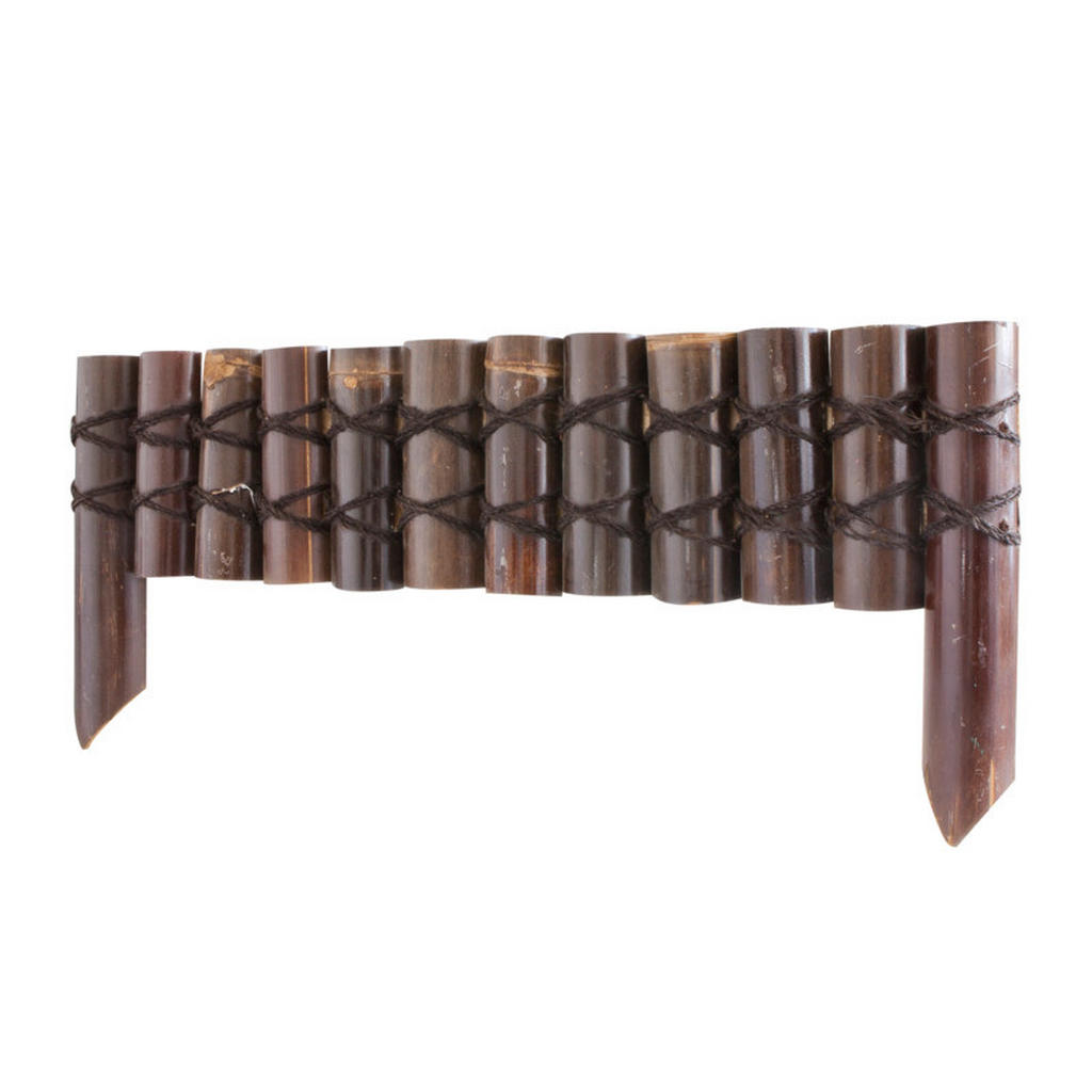Beeteinfassung Bambus Gebunden 90x20-35 Cm Holz Braun