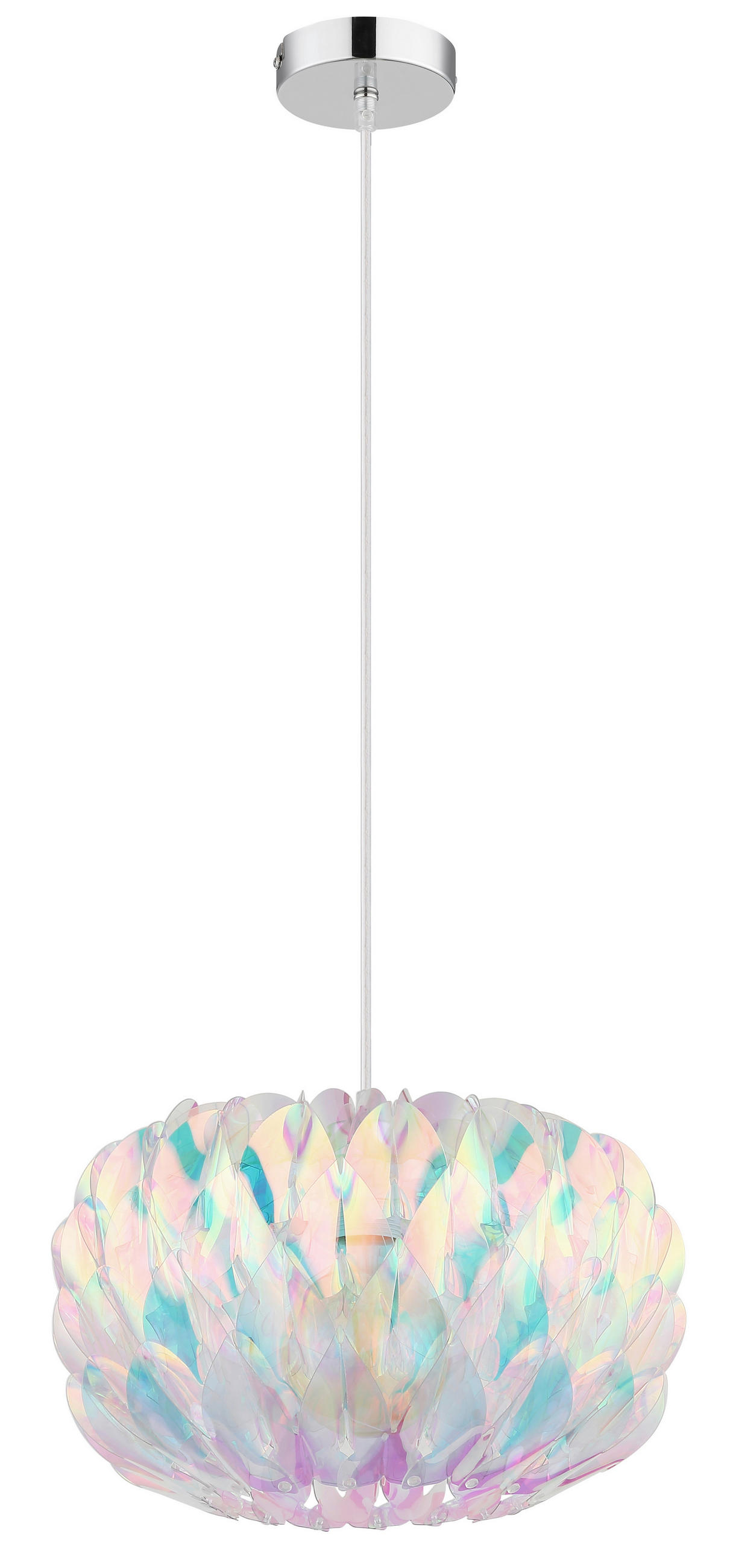 HÄNGELEUCHTE Juana 35/120 cm  - Klar/Chromfarben, Design, Kunststoff/Metall (35/120cm) - Globo