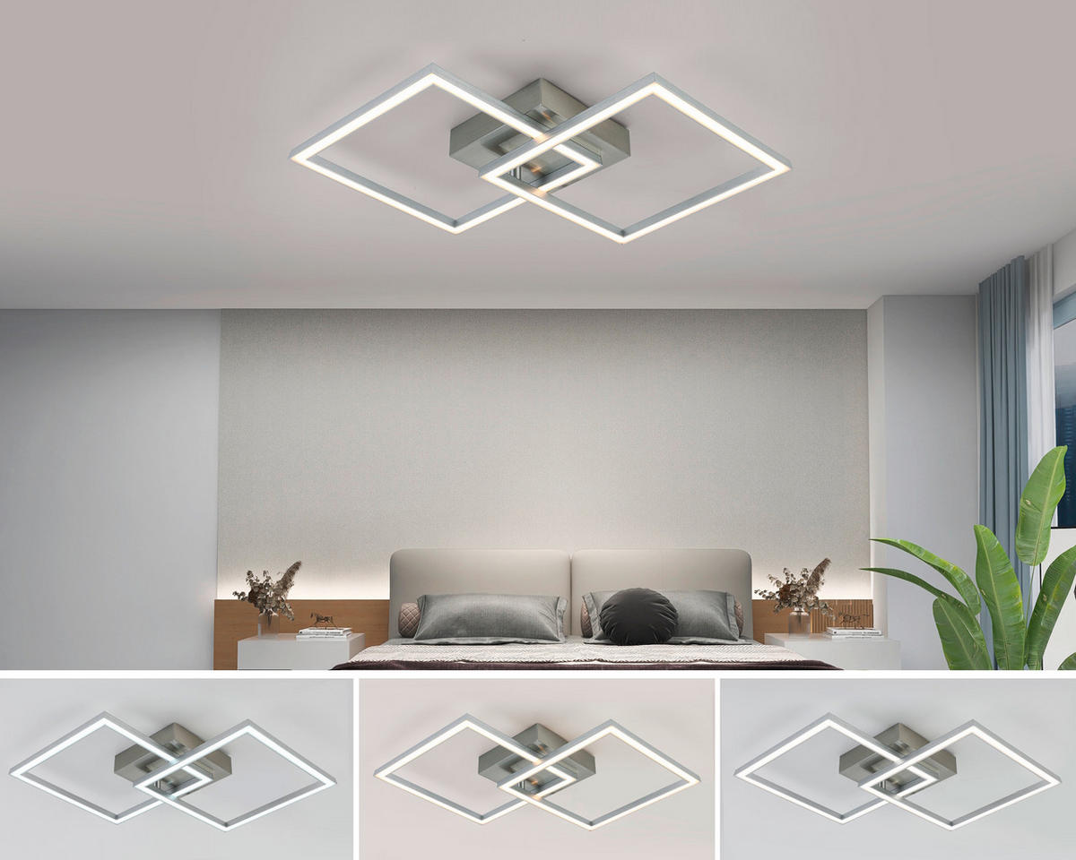 LED PLAFONJERA  - boja nikla/srebrna, Trendi, metal/plastika (57/35/6,5cm) - Boxxx