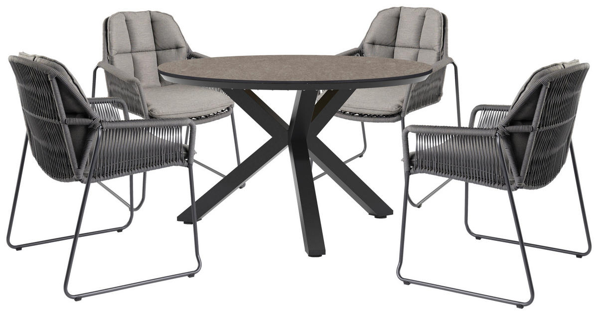 STAPELSESSEL Edelstahl Grau  - Anthrazit/Grau, Basics, Textil/Metall (66/87/64cm) - Tierra Outdoor