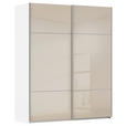 SCHWEBETÜRENSCHRANK 162/223/68 cm 2-türig Weiß, Champagner  - Champagner/Alufarben, KONVENTIONELL, Glas/Holzwerkstoff (162/223/68cm) - Novel