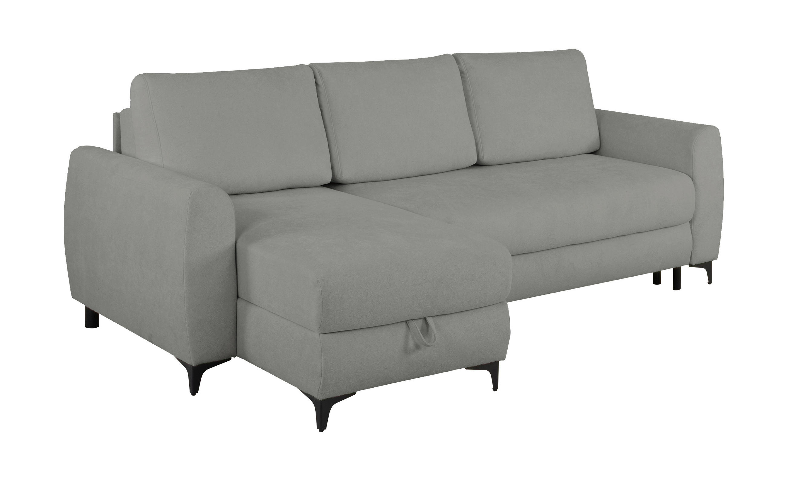 Thumbnail - Mid.you Ecksofa Moli, Grau, Textil, Uni, 3-Sitzer, Füllung: Silikon, Schaumstoffflocken, seitenverkehrt montierbar, L-Fo...