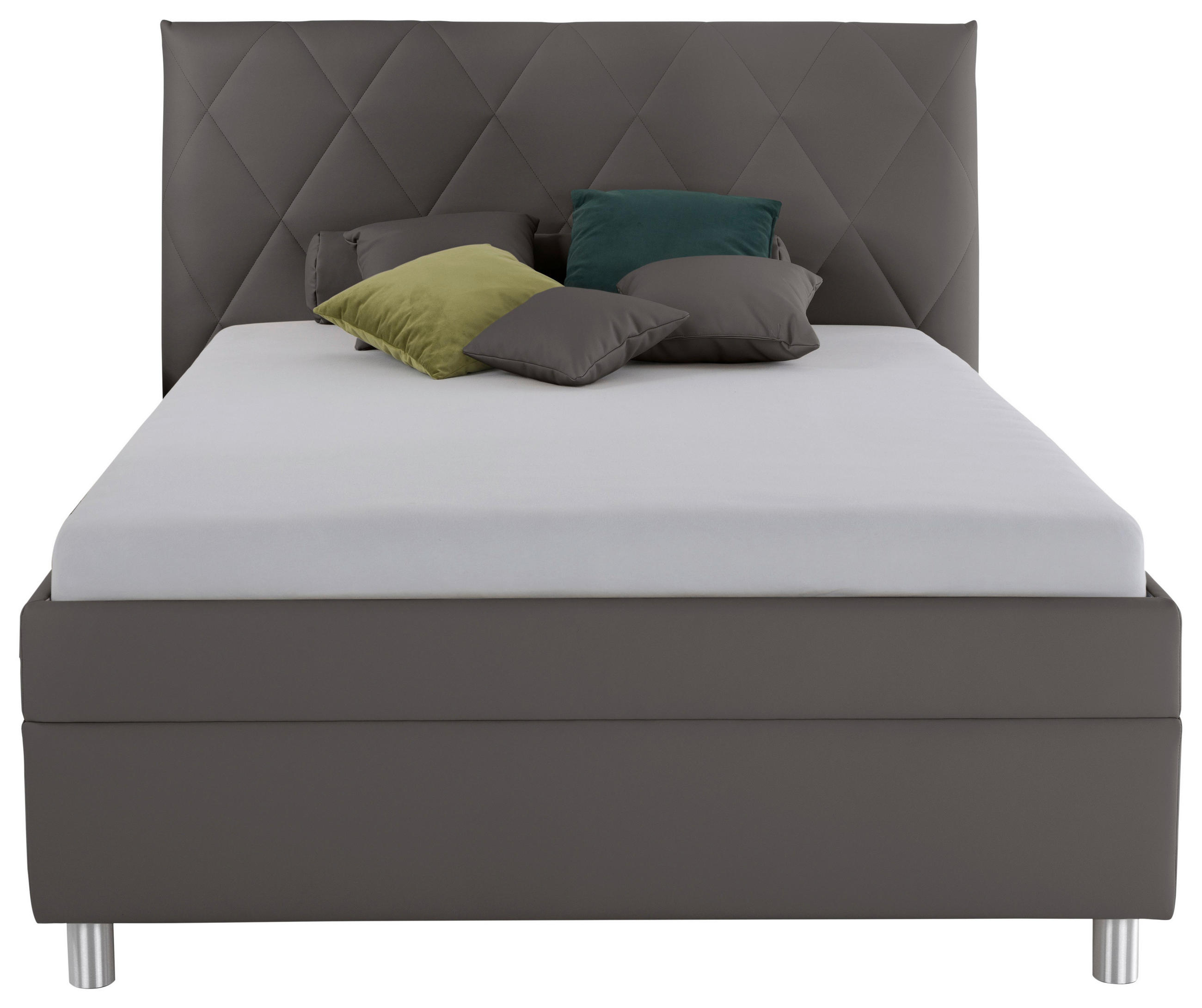 POLSTERBETT Matratze, gepolstertes Kopfteil, Lattenrost, Bettkasten 140/200 cm  in Grau  - Birkefarben/Silberfarben, KONVENTIONELL, Holz/Textil (140/200cm) - Esposa