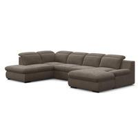 SAROKGARNITÚRA textil szürke  - fekete/szürke, Design, műanyag/textil (218/341/168cm) - Welnova