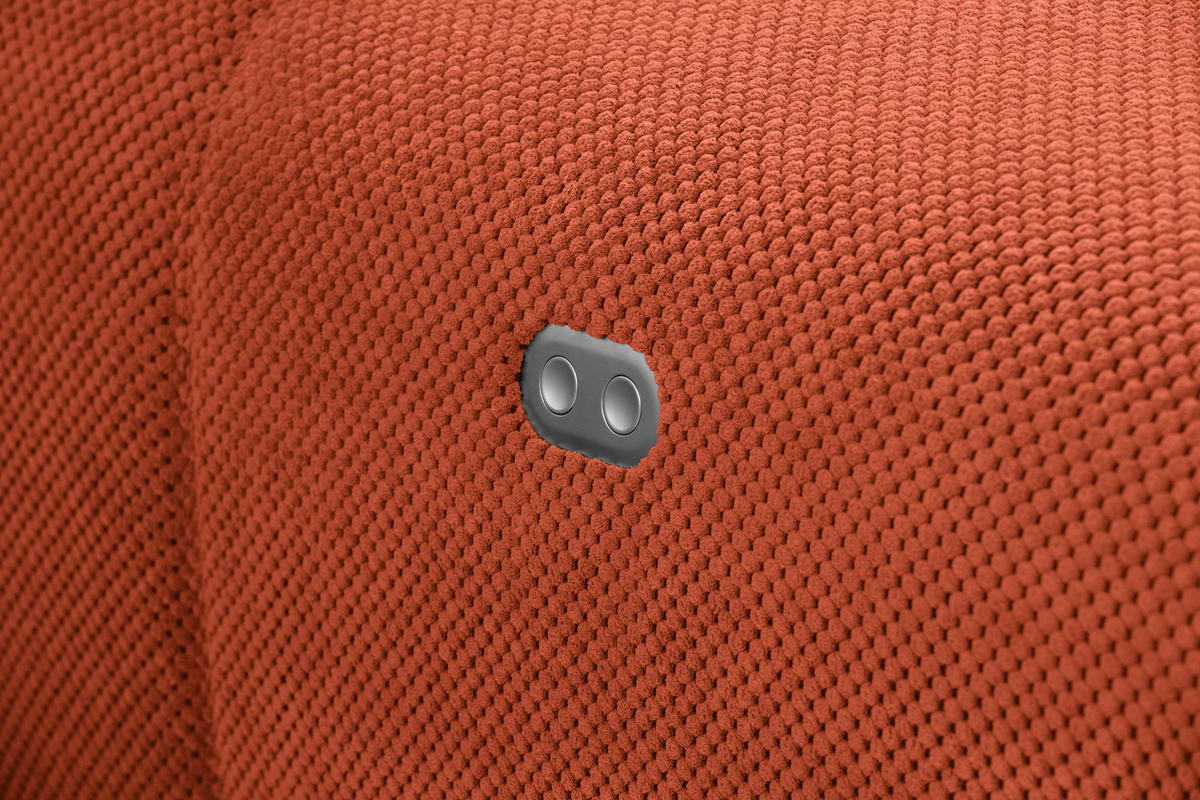 ECKSOFA in Velours Terracotta  - Terracotta/Schwarz, Design, Kunststoff/Textil (236/326cm) - Xora