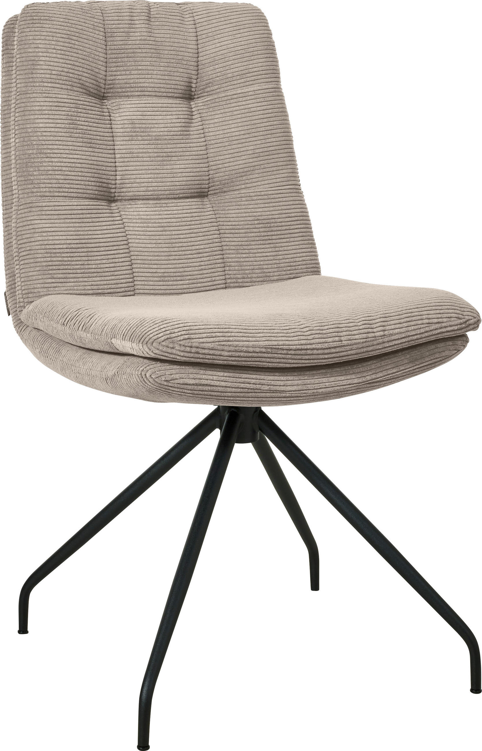 STUHL  in Cord Textil  - Sandfarben/Schwarz, Design, Textil/Metall (49/90/68cm) - Johann Jakob