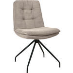 STUHL  in Cord Textil  - Sandfarben/Schwarz, Design, Textil/Metall (49/90/68cm) - Johann Jakob