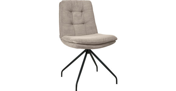 STUHL - Sandfarben/Schwarz, Design, Textil/Metall (49/90/68cm) - Johann Jakob