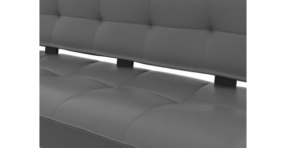 SITZBANK in Metall, Leder Dunkelgrau  - Dunkelgrau/Schwarz, Design, Leder/Metall (185/88/66cm) - Moderano