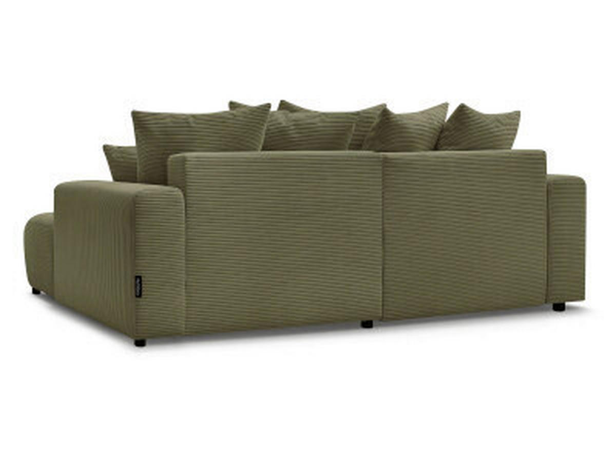 ECKSOFA Ottomane rechts  ATILLA Hellgrün Cord  - Schwarz/Hellgrün, MODERN, Kunststoff/Textil (244/149cm)
