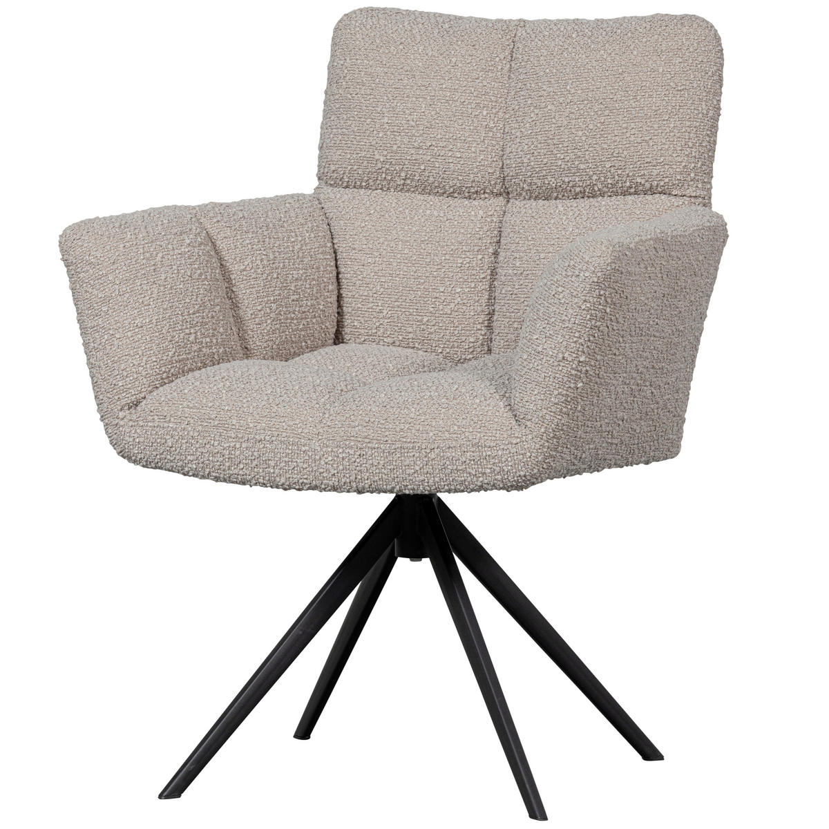 ARMLEHNSTUHL   Bouclé  - Sandfarben/Schwarz, MODERN, Textil/Metall (70/89/61cm) - Livetastic