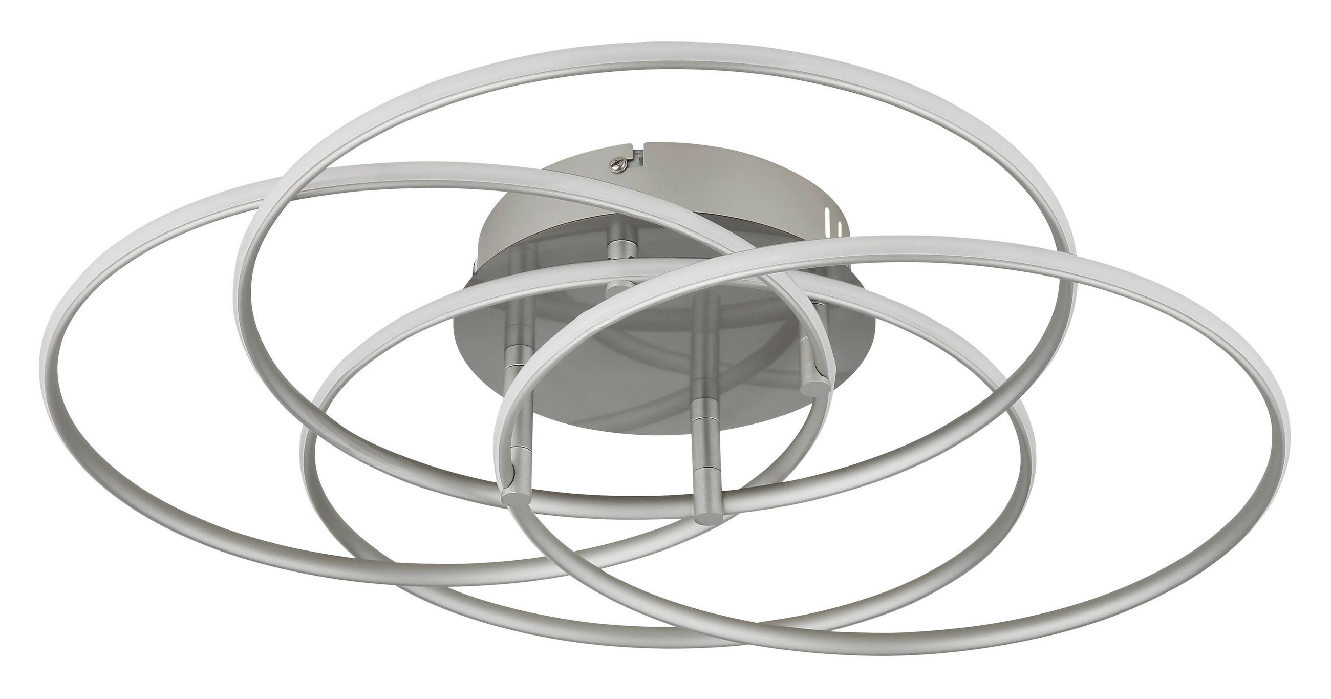 LED-DECKENLEUCHTE 51,5/11,4 cm   - Weiß/Nickelfarben, Design, Kunststoff/Metall (51,5/11,4cm) - Globo