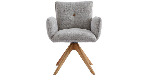 ARMLEHNSTUHL in Webstoff - Eichefarben/Beige, Design, Holz/Textil (63/63/82cm) - Novel